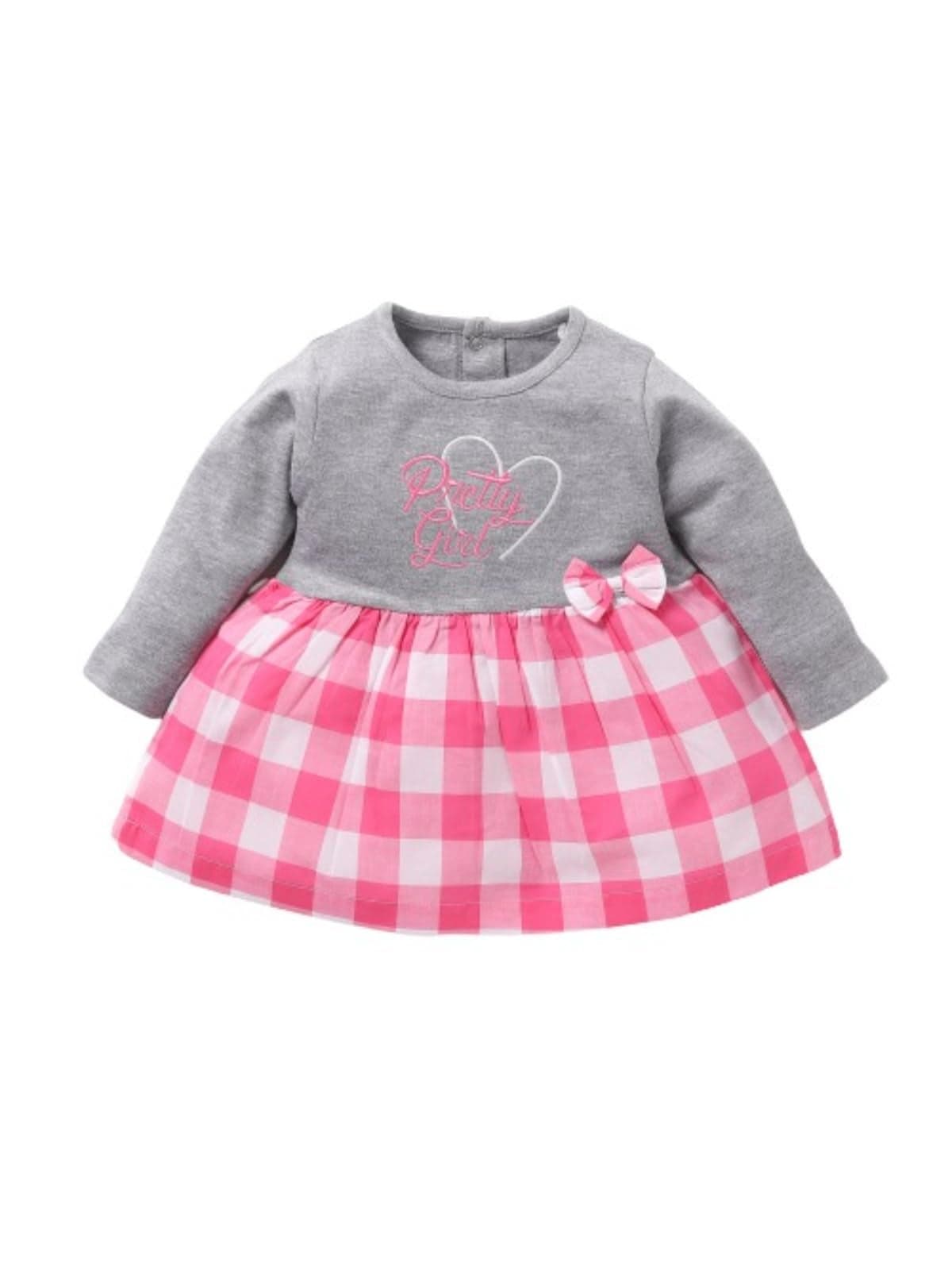BABY GO Full Sleeve Cotton Regular A-Line Frocks for Baby Girls (18-24M/Pink)