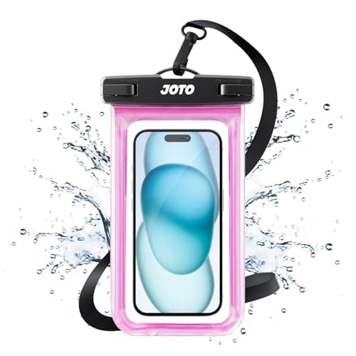 JOTO Up to 7" Universal Waterproof Phone Case for iPhone 17 Air 16 15 14 13 12 11 Plus Pro Max, IPX8 Cellphone Dry Bag XR X SE, Galaxy S23 S22 S21 S20+ S20 S10 Plus Note, Pixel -Pink