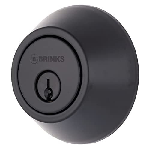 BRINKS Transitional Single Cylinder Deadbolt Lock, Door Lock Built for Residential Protection ANSI Grade 2 Security, Matte Black