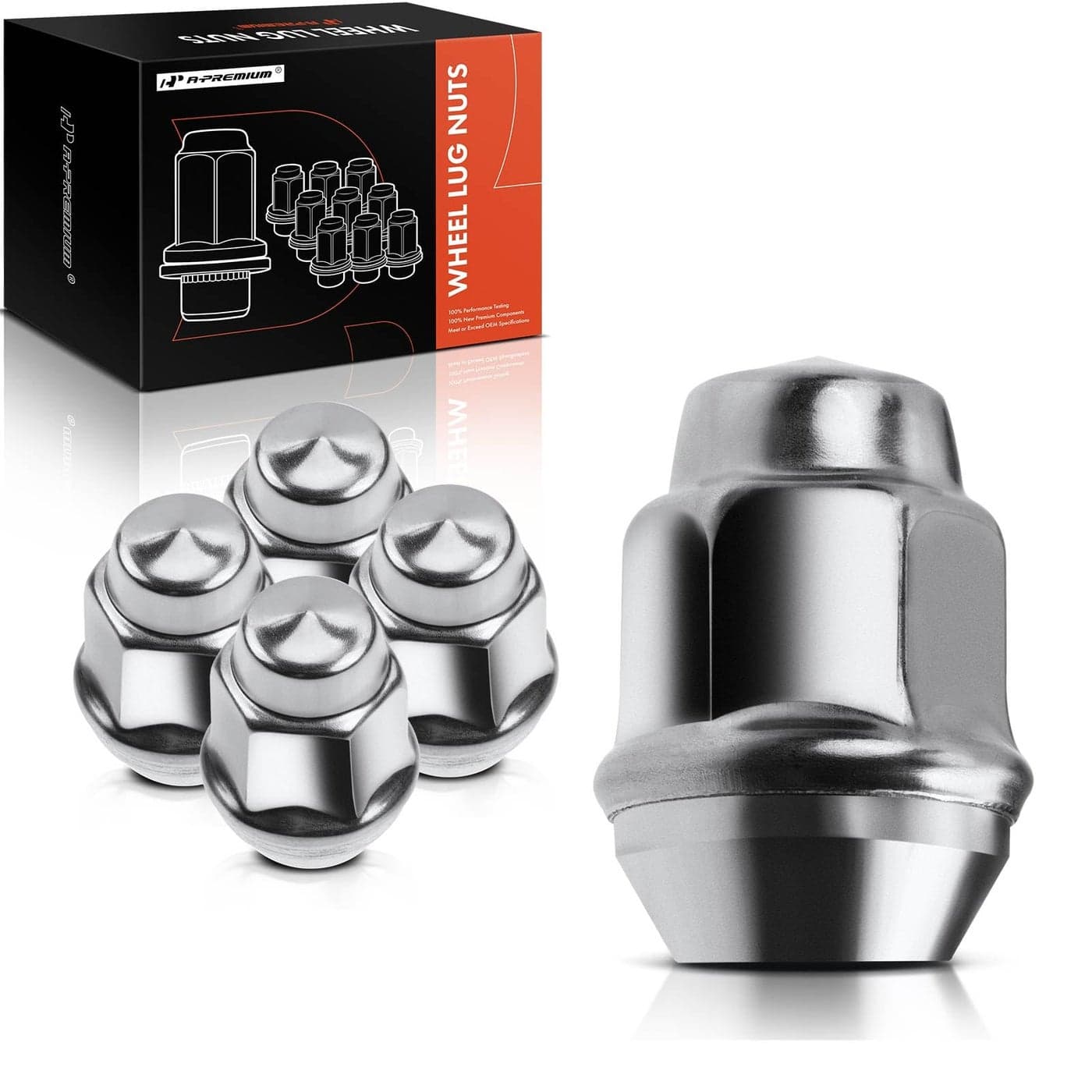 APremium 5PCS Wheel Lug Nuts 1220 Compatible with Dodge Charger Challenger Dakota Durango Ram 1500 B100 AMC Jeep Wrangler Cherokee Plymouth GTX Volvo 240 244 245