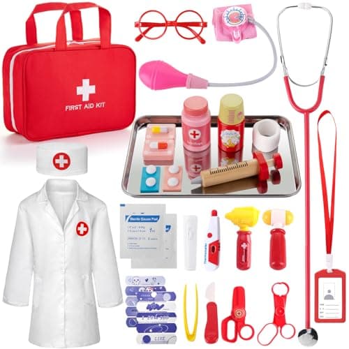 XZZO Doctor Kit for Kids 36 Pcs Pretend Doctor Playset kit for Toddlers 35 with Medical Bag Real Stethoscope Toddler Doctor Play Set for Boys and Girls Fun Role Playing Game Doctor Play Gift