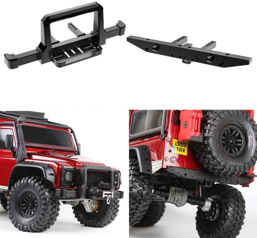 Benedict Harry CNC Alum Front Rear Winch Bumper Set Black For TRX4 110 RC Crawler Front Rear