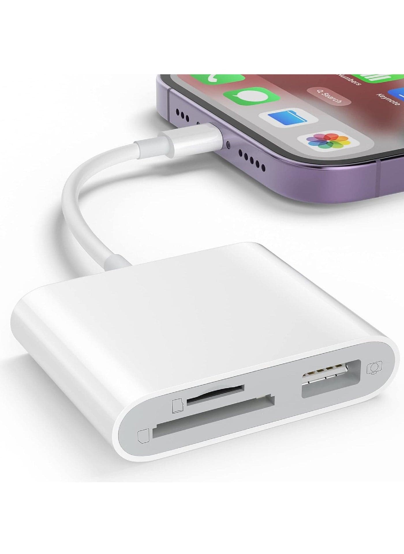 Lighting to SD Card Reader for iPhone Memory Card Reader with USB Camera Adapter Plug and Play Trail Game Camera SD Card Viewer Supports SD and TF Card Micro SD Card Adapter for iPad No App Required