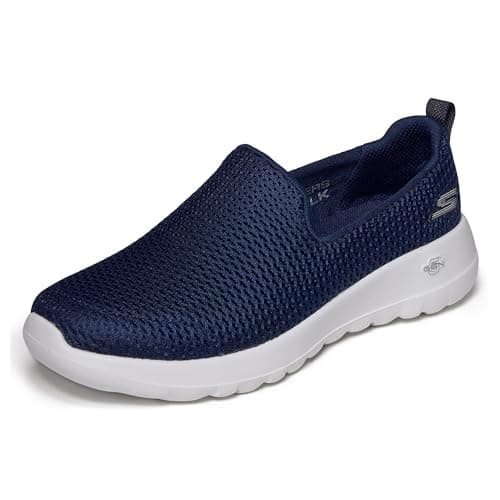 Skechers Women's Go Walk Joy Sneaker – 5GEN Cushioning, Air-Cooled GOGA Mat, Breathable Mesh Upper, Navy/White, 10.5 Wide