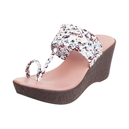 Metro Women Wedge Heel Slip-on Sandal Pink UK/7 EU/40 (34-58)
