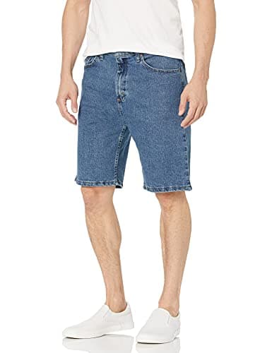 Wrangler Authentics mens Comfort Flex Waistband Denim Shorts Light Stonewash 36 US