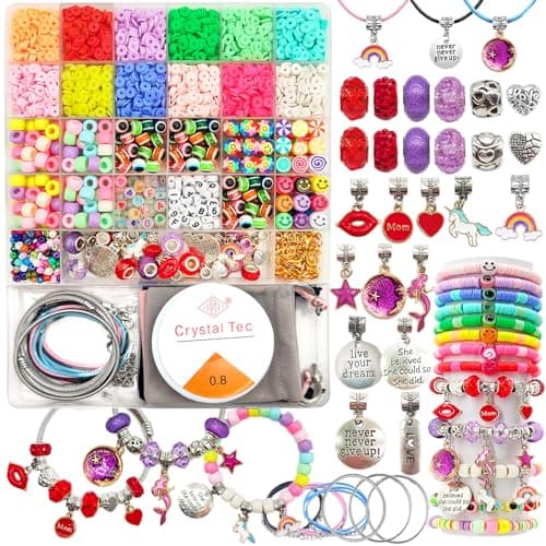 leitait Girls Toys Bracelet Making Kit 3000pcs Charm Jewelry Making Kit SuppliesEaster Basket StuffersUnicornMermaid Crafts Birthday Gifts for Girls Ages 5 6 7 8 9 10 11 12 Years Old