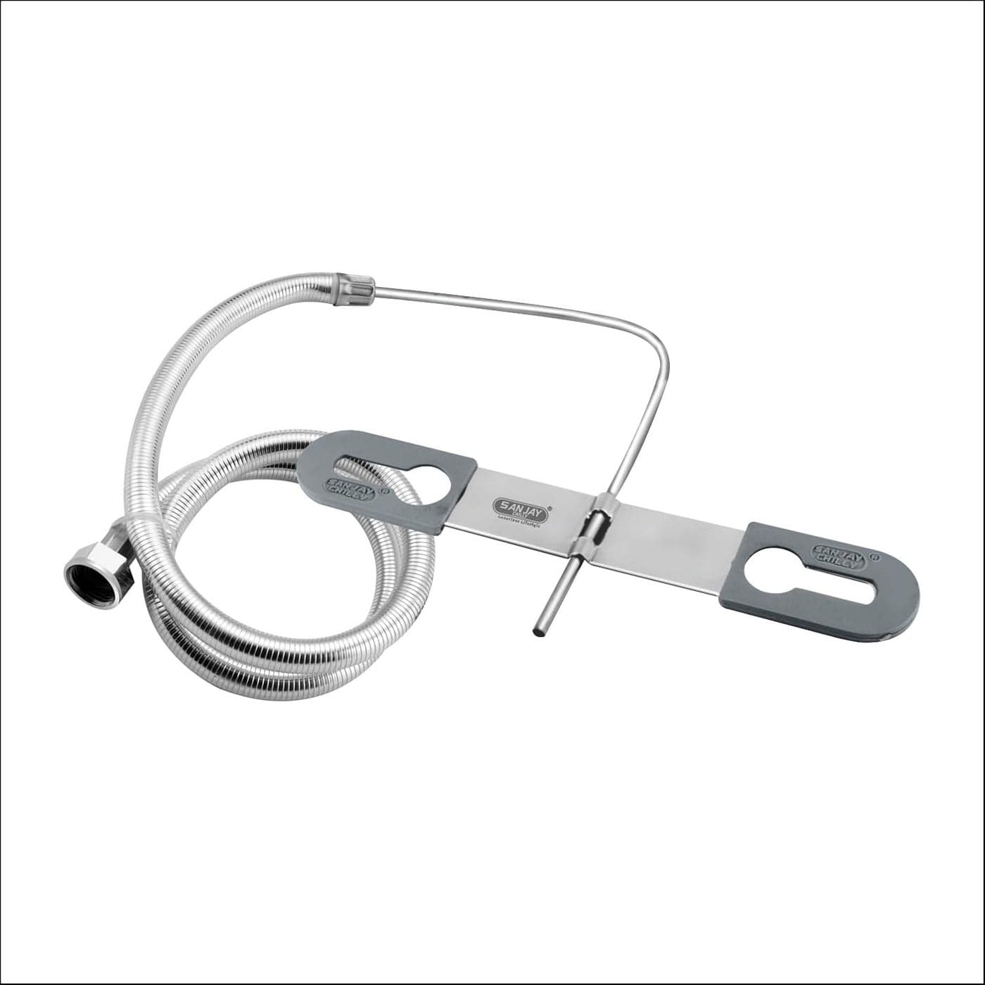 Sanjay Chilly Multi Gold Toilet Jet Spray Hand Free 1 Meter Stainlees Steel PVC Hose Pipe Grade 304 Jet Spray Toilet for Bathroom MultiLType Large