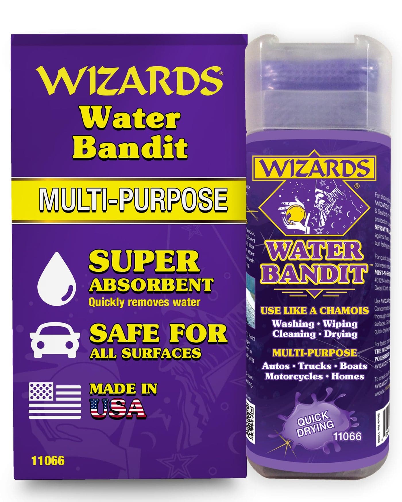 Wizards Water Bandit Multi Purpose Synthetic Drying Chamois for Autos Trucks Boats Motorcycles and Homes Machine Washable Car Drying Towel King Sized Chamois Cloth For Car 27 x17 Inches