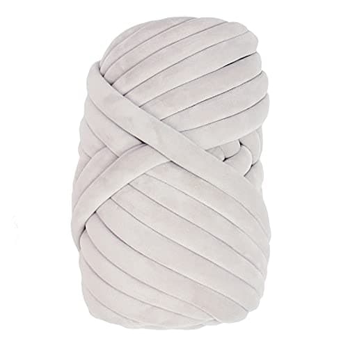 Casaphoria Chunky Yarn for Hand & Arm Knitting, Super Soft Giant Yarn for DIY Blankets & Pillows (Light Grey, 2.3Lbs/47Yards)