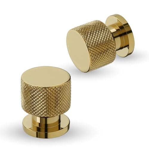 LAPO 3 Piece Knobs for Drawers – Aluminum Door Knobs, Modern Cabinet Pulls for Kitchen, Office, and Cupboards & Dressers (PVD Gold Finish)