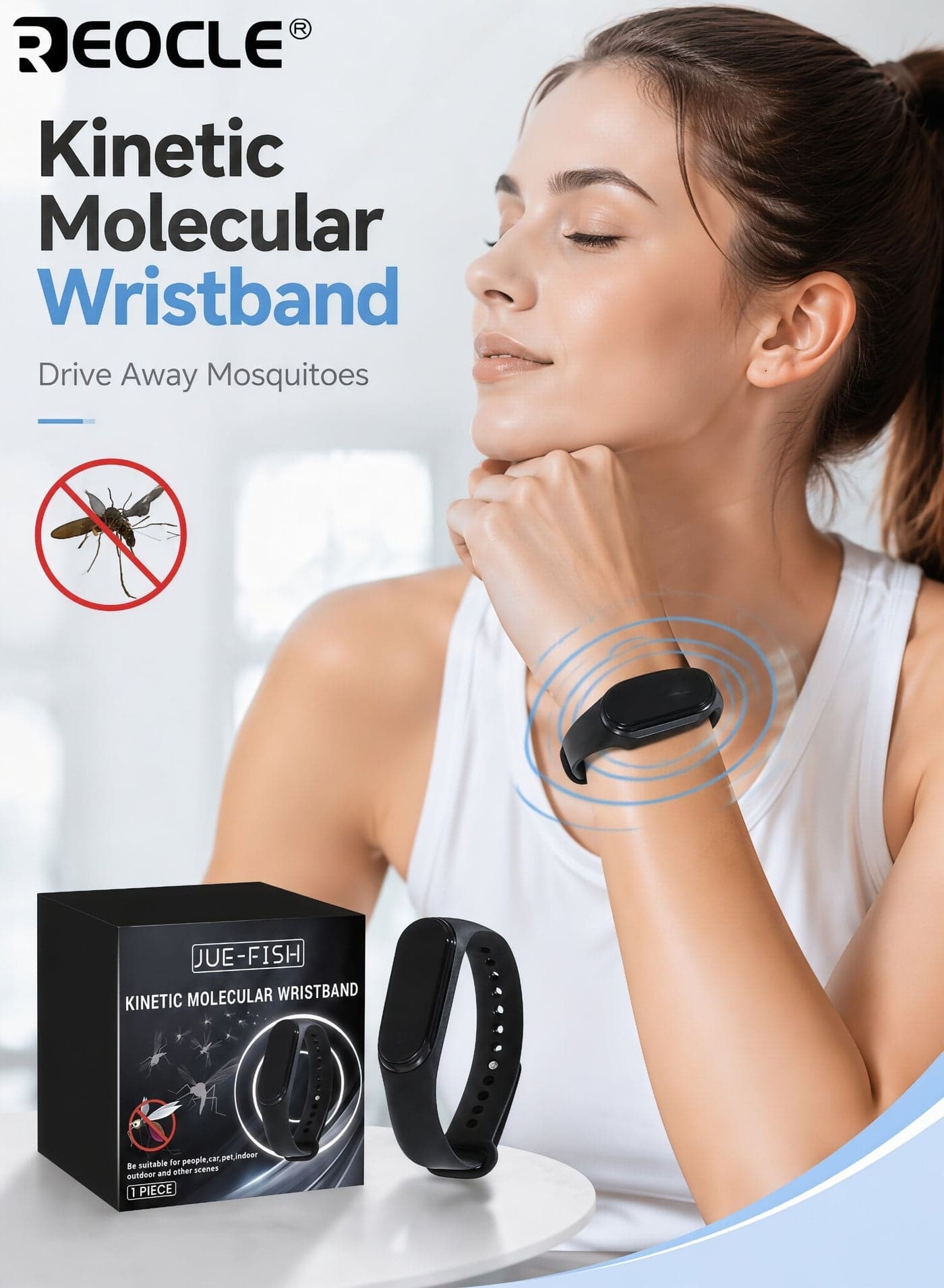 Unisex Physical Mosquito Repellent Wristband Outdoors Insect Repellent Bracelet Summer Mosquito Control Adjustable Size Comfortable to Wear