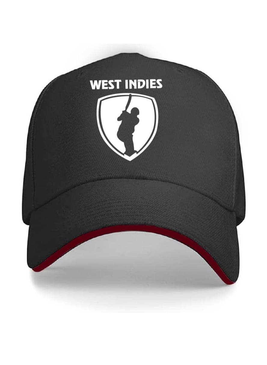 West Indies Sports Fans Cricket Cap for Men and Women - West Indies Sports Cricket Caps for Fans - Metal Adjustable Buckle Closure Cap - Unisex Cricket Cap for Sports Matches