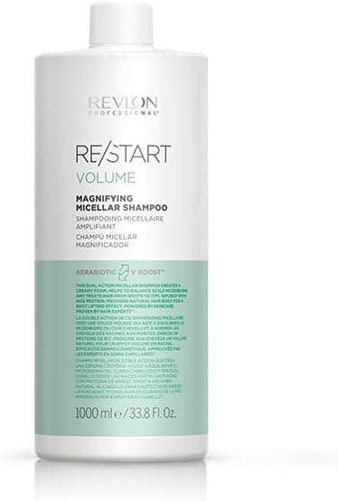 REVLON PROFESSIONAL RESTART Volume Magnifying Micellar Shampoo 1000 ml Micellar Shampoo for Hair Scalp Hair Shampoo for More Stand Volume Creamy Foam with Lifting Effect for Fine Hair