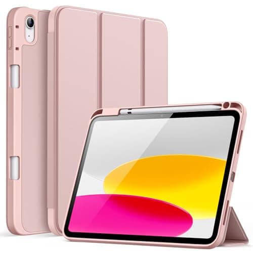 JETech Case for iPad A16 11th10th Generation 20252022 with Pencil Holder Slim Tablet Cover with Soft TPU Back Auto WakeSleep Rose Gold