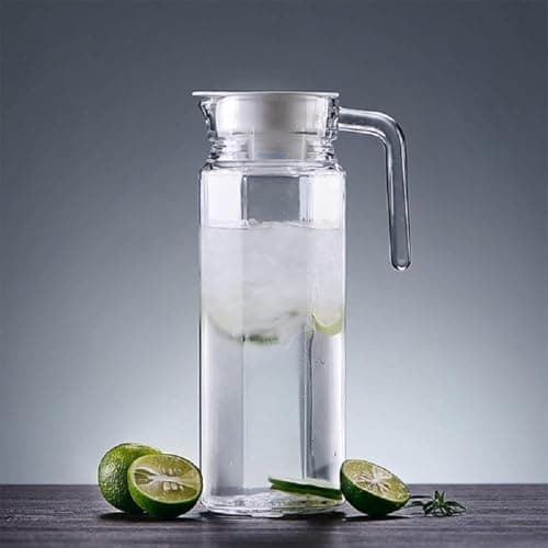 ZROY Borosilicate Glass Jug 1.1 Litre, Multipurpose Jug, Easy Pour & Strong Handle, Transparent Beverage Carafe for Home, Office, Pitcher for Serve Water, Juice, Lassi, Cocktail (Tower 1.1L)
