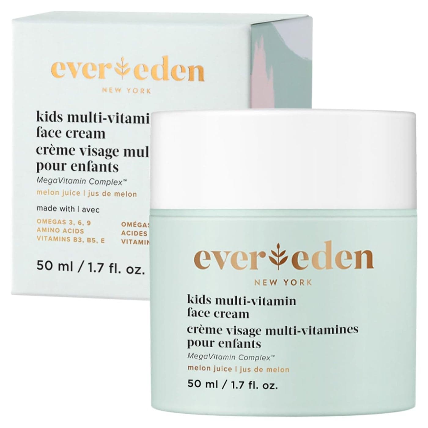 Evereden Kids Face Cream Melon Juice 17 oz Kids Face Lotion Clean and NonToxic Kids Face Moisturizer MultiVitamin Skin Care for Kids