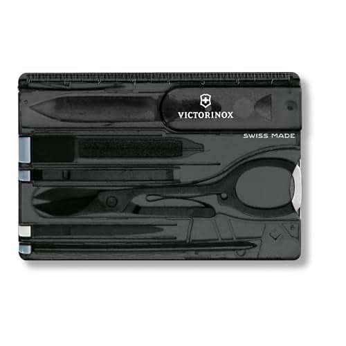 Victorinox SwissCard Classic - 10 Functions, DO-IT-Yourself Champion, Functional Companion That fits a Wallet, Black - 82 mm.