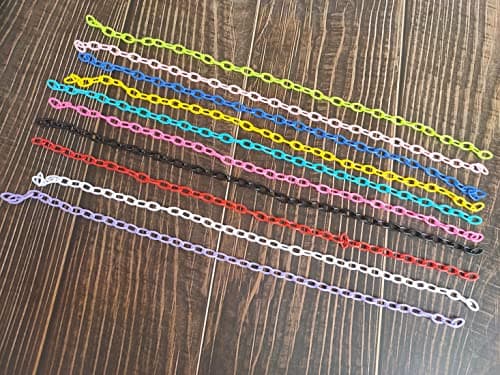 Plastic Cable Chain Links for Bird Cage Parrot Toys, 10 Colors Link Connectors Chain for Necklace Bracelet Eyeglass Lanyard Making (10 Pack)