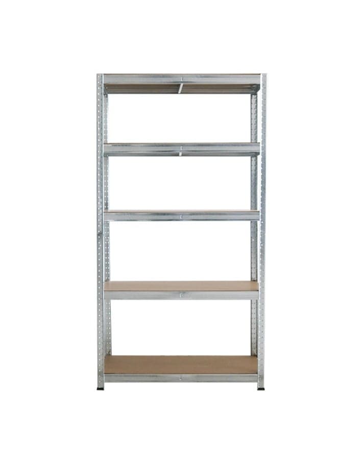 Heavy-Duty Garage Storage Shelf – 5 Adjustable MDF Shelves – Sturdy Steel Frame – Boltless Assembly for Easy Setup – Ideal for Tools, Boxes, and Equipment – Size: 86 x 36 x 183 cm – Industrial Strength Build