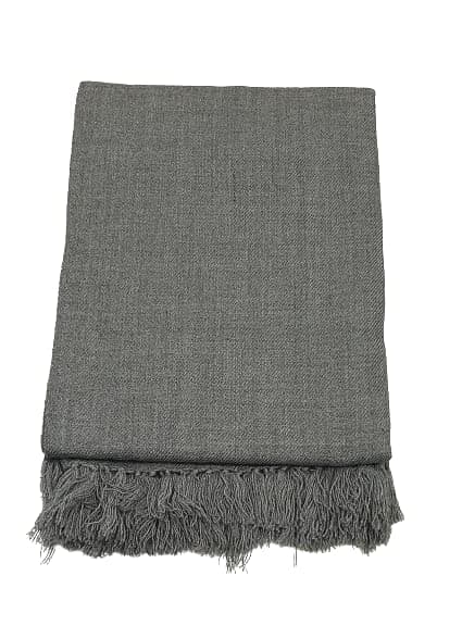MAMRAJ Men's Pure Woolen Lohi/Shawl (230cm x 115cm) (230 x 115 cm, Plain Grey)
