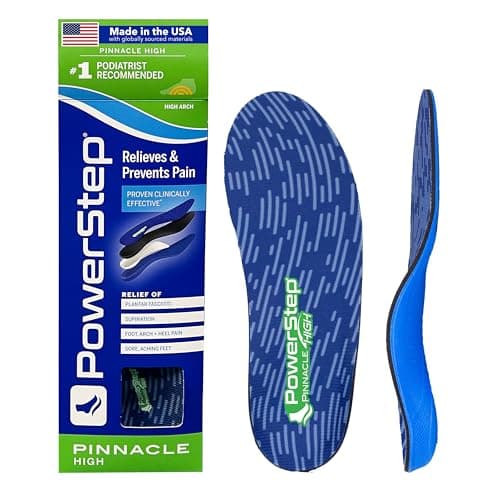 Pinnacle High Arch Orthotics Insoles High Arch Pain Relief Plantar Fasciitis Relief Supination Supports Foot Arch Heel Pain Made in The USA Mens 885 Womens 10105