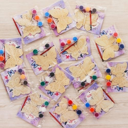 VENUSFIT 24 PCS Butterfly Party Favors Butterfly Birthday Party Supplies Bug Cards Paint Crafts Butterflies Birthday Decorations Goodie Bags Gifts Prizes for Kids Girls Toddler