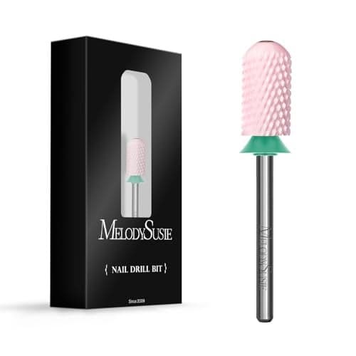 MelodySusie Ceramic Nail Drill Bit 332 Smooth Round Top Large Barrel Bits Suitable for Manicure Pedicure Cuticle Gel Polishing Beginners Bits Pink Series BitS Coarse