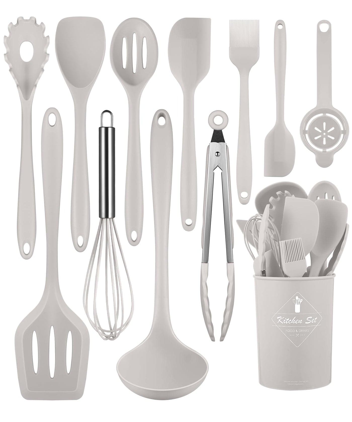 Kitchen Utensils Set12 Pieces Silicone Cooking Utensils Set Dishwasher Safe 392F Heat Resistant Spatula Set Nonstick Cookware