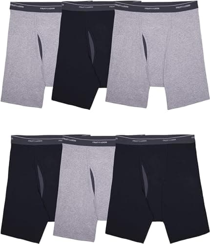 Fruit of the Loom Men's Coolzone Boxer Briefs (Assorted Colors), 6 Pack - Black/Gray, X-Large