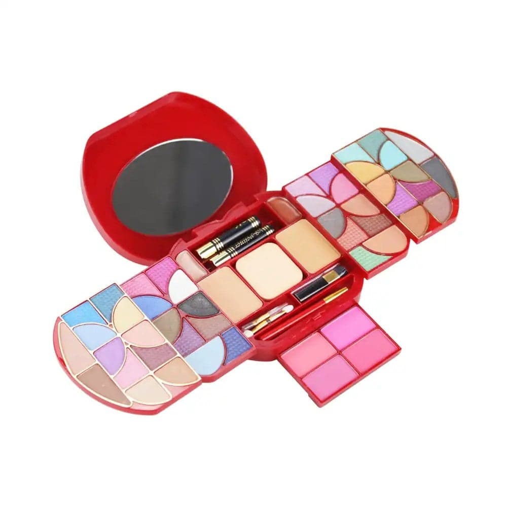 Lchear Round Complete Makeup Kit with Mascara and Eye Liner- Red Apple Shape Box