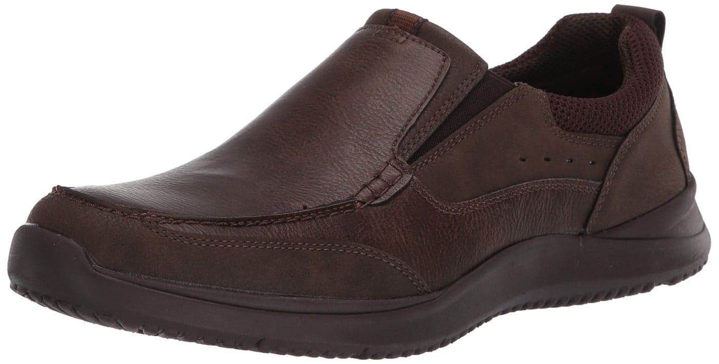 Nunn Bush Mens Conway SlipOn Moccasin Toe with Comfort Gel Loafer Dark Brown 14