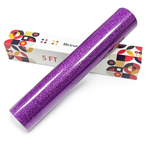Glitter Heat Transfer Vinyl 12 X 5ft Purple Htv Vinyl for Ironing of Plants Flashpoint Design is Suitable Customised Gifts Such As Sportswear Cotton Clothing Bags Brogues Etc