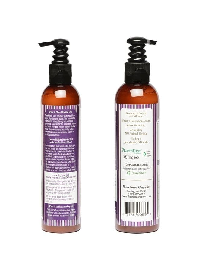 Shea Nilotik' Oil Scented With South African Lavender | Natural Daily Skin Moisturizer & Conditioner - 8 oz