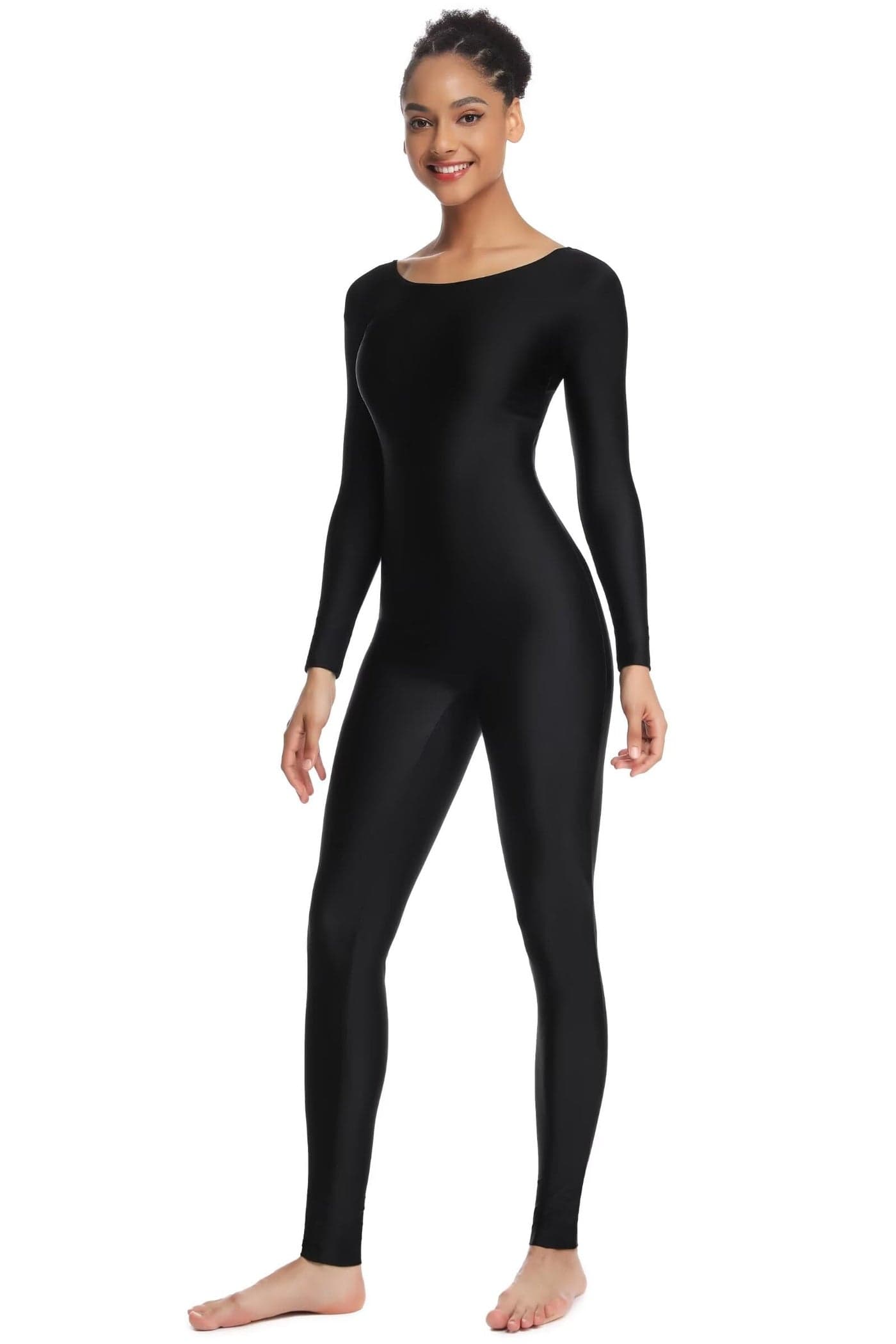 OVIGILY Women's Long Sleeve Unitard Dance Costume Spandex Full Body Suits One Piece Jumpsuits
