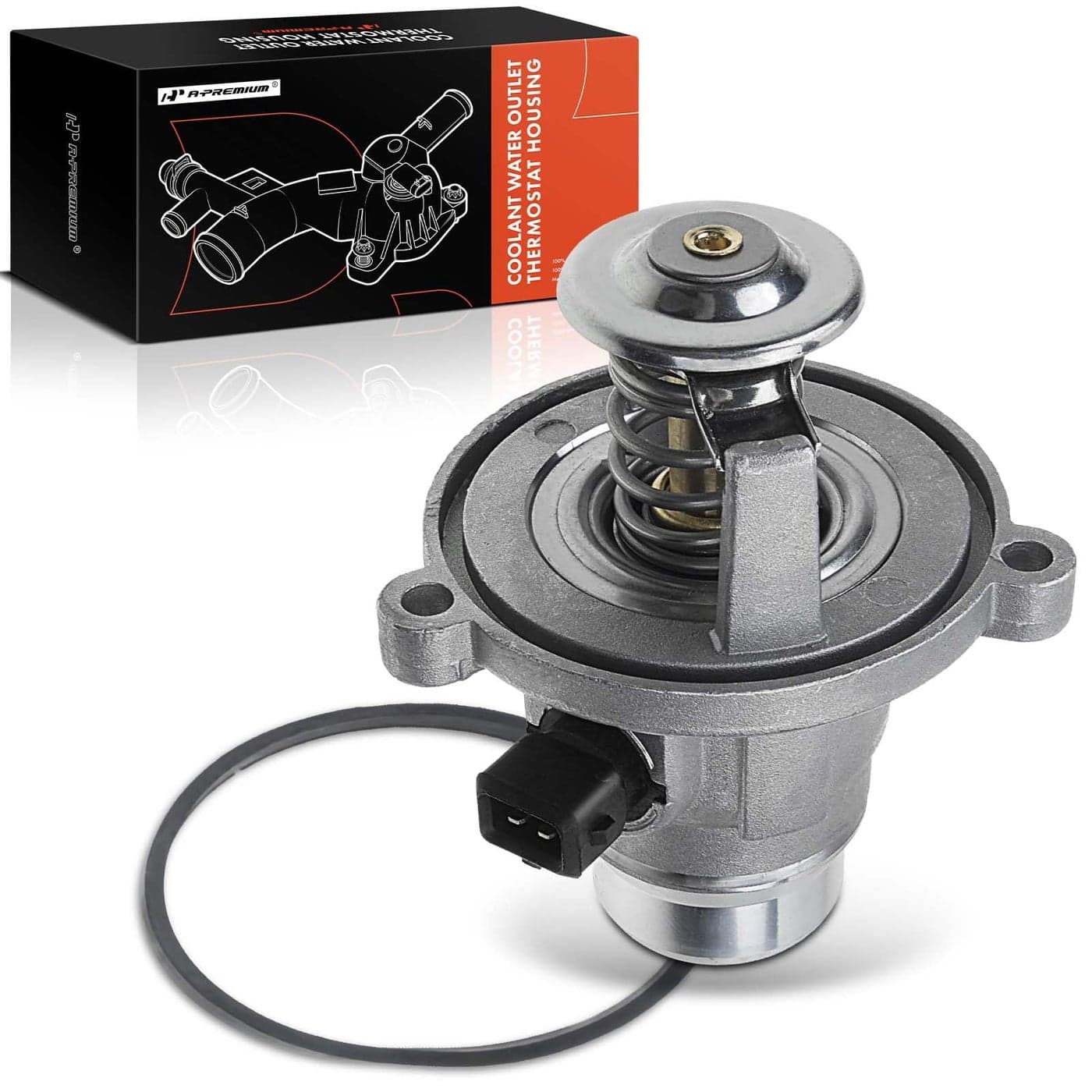 APremium Engine Coolant Thermostat Housing Assembly with Gasket Compatible with BMW X5 545i 550i 650i 745i 750i 760i GT xDrive M2 M3 M4 M5 M6 M8 X3 X4 X6