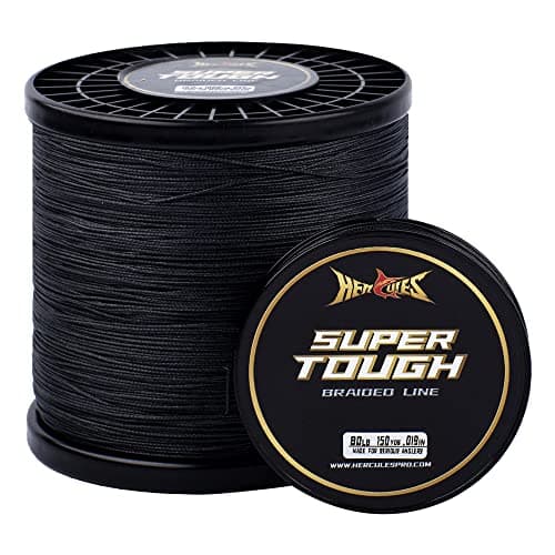 HERCULES Super Tough Braided Fishing Line 30 pounds Test Black 30LB 150 Yards 4 Strands
