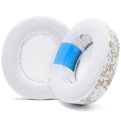 WC Freeze Nova Pro Wireless - Cooling Gel Earpads for Arctis Nova Pro Wireless & Nova Elite (Doesn’t Fit Other Models), by Wicked Cushions, Extra Thick & Comfortable | Gold Marble