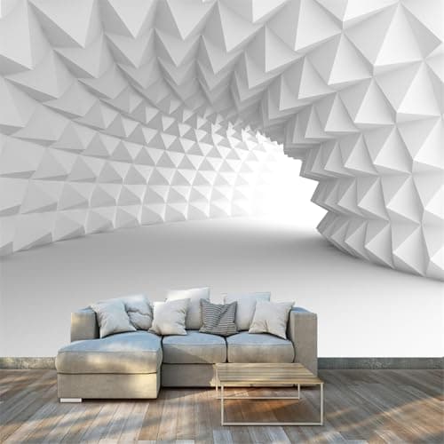 FLFK 3D Abstract Arch Tunnel Wall Murals Peel and Stick 141.7"x98.4"-Self-Adhesive Wallpaper Large Poster Illusion Large Stickers for Bedroom Office Decor