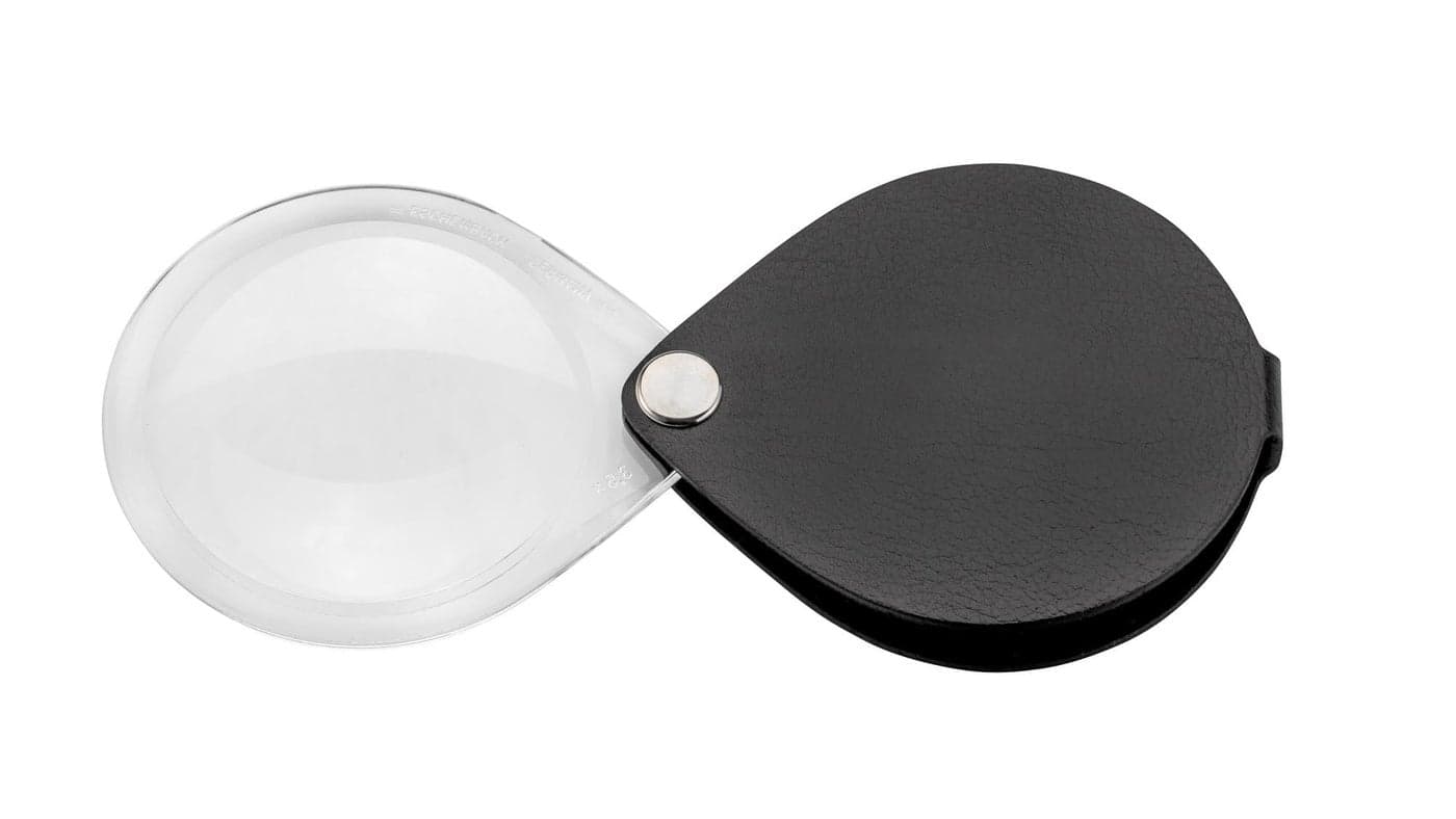 Eschenbach Round Folding Magnifier 35X 60mm Leather Case