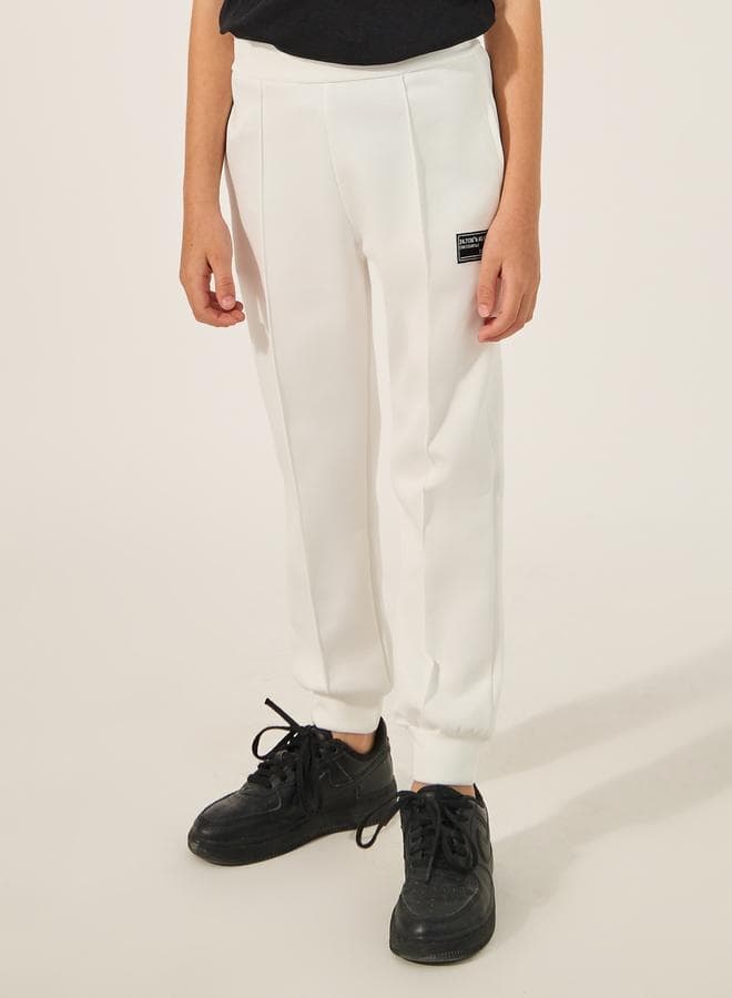 Styli Solid Pintuck Detail Cuffed Joggers — 4-5Y