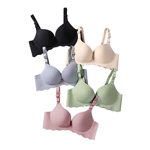 Pack of 5Women Comfort No Wire Bras Seamless No Show Bra Pack MKLmix2 36C