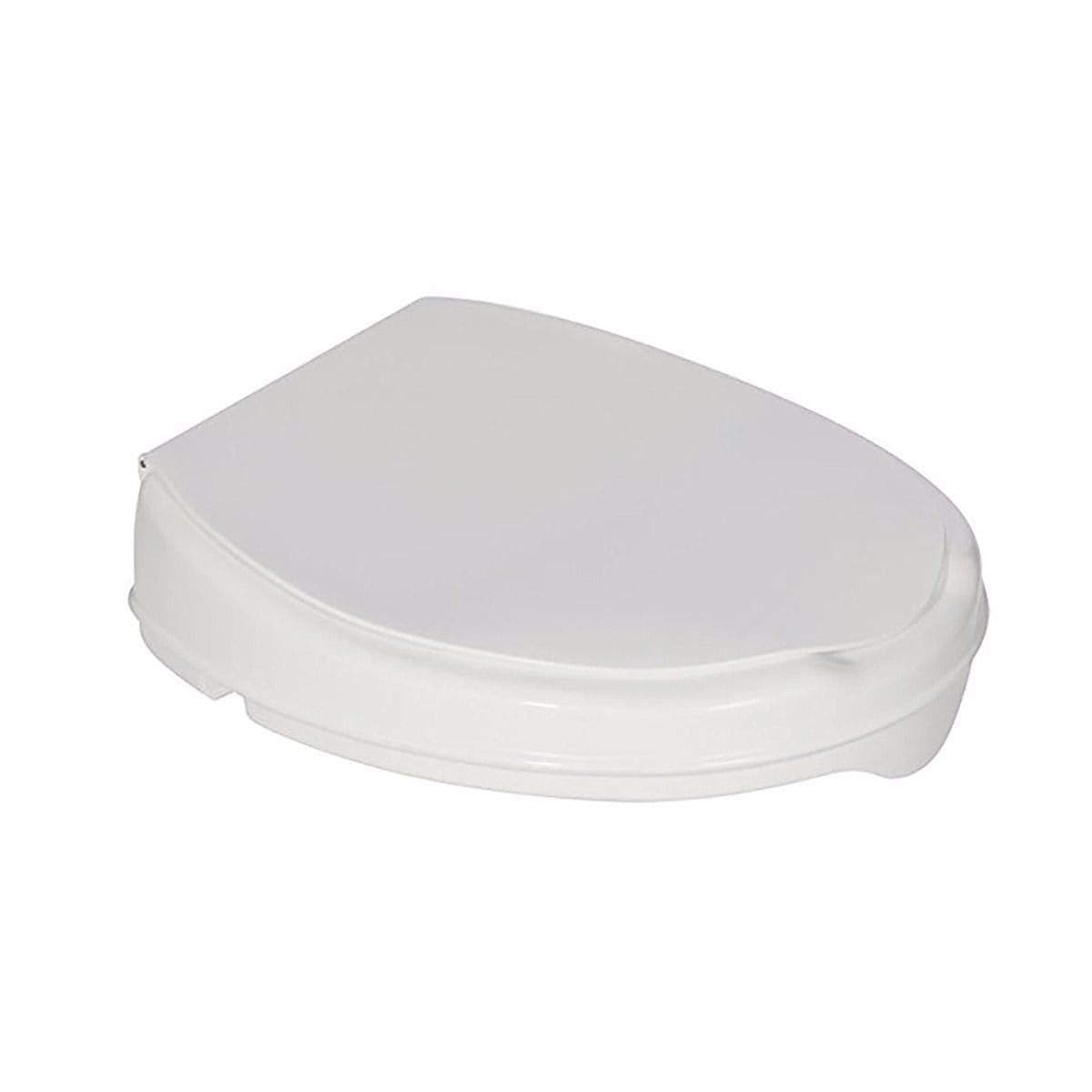 Homecraft Savanah Raised Toilet Seat with Lid 2 High Elevated Toilet Seat Locks Onto Standard Toilets Portable Assistance Seat with Sturdy Brackets Medical Aid for Elderly Disabled Limited Mobility