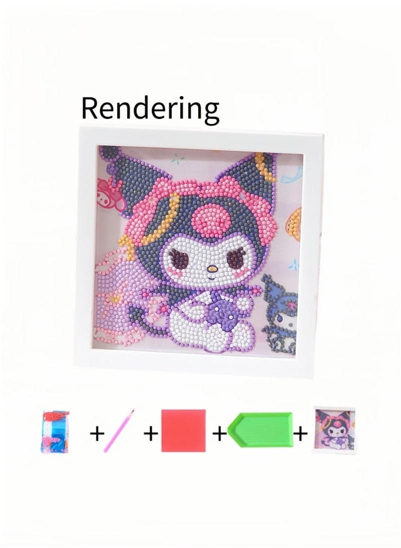 DIY Diamond Art Kits Kids with Wooden Frame Easy-5D Diamond Art Painting Kits,Mini Diamond Art Painting for Home Wall Decor(6.69x6.69 inch)