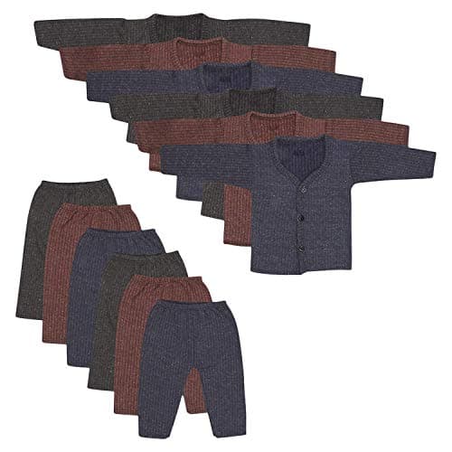PURSUE FASHION Unisex Kids Winter Wear Fleece Front Open Thermal Innerwear Top & Full Pant Woolen Warmer Combo Set for Girls Boys, Kids Unisex Body Warmer Thermal Winter Wear (Pack of 3) (2-3 Years)