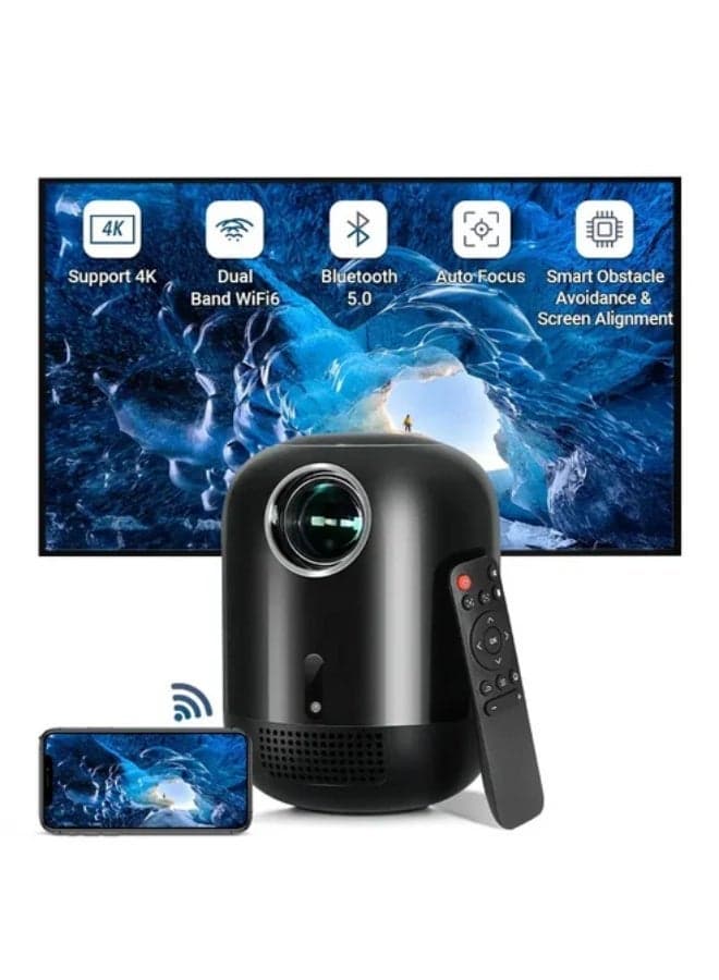 CRONY L010 4K Android Smart Projector, Portable Home Theater with Built-in WiFi, Bluetooth & Netflix | Full HD 1080P Support for Outdoor Movie Nights, Gaming & Bedroom Entertainment