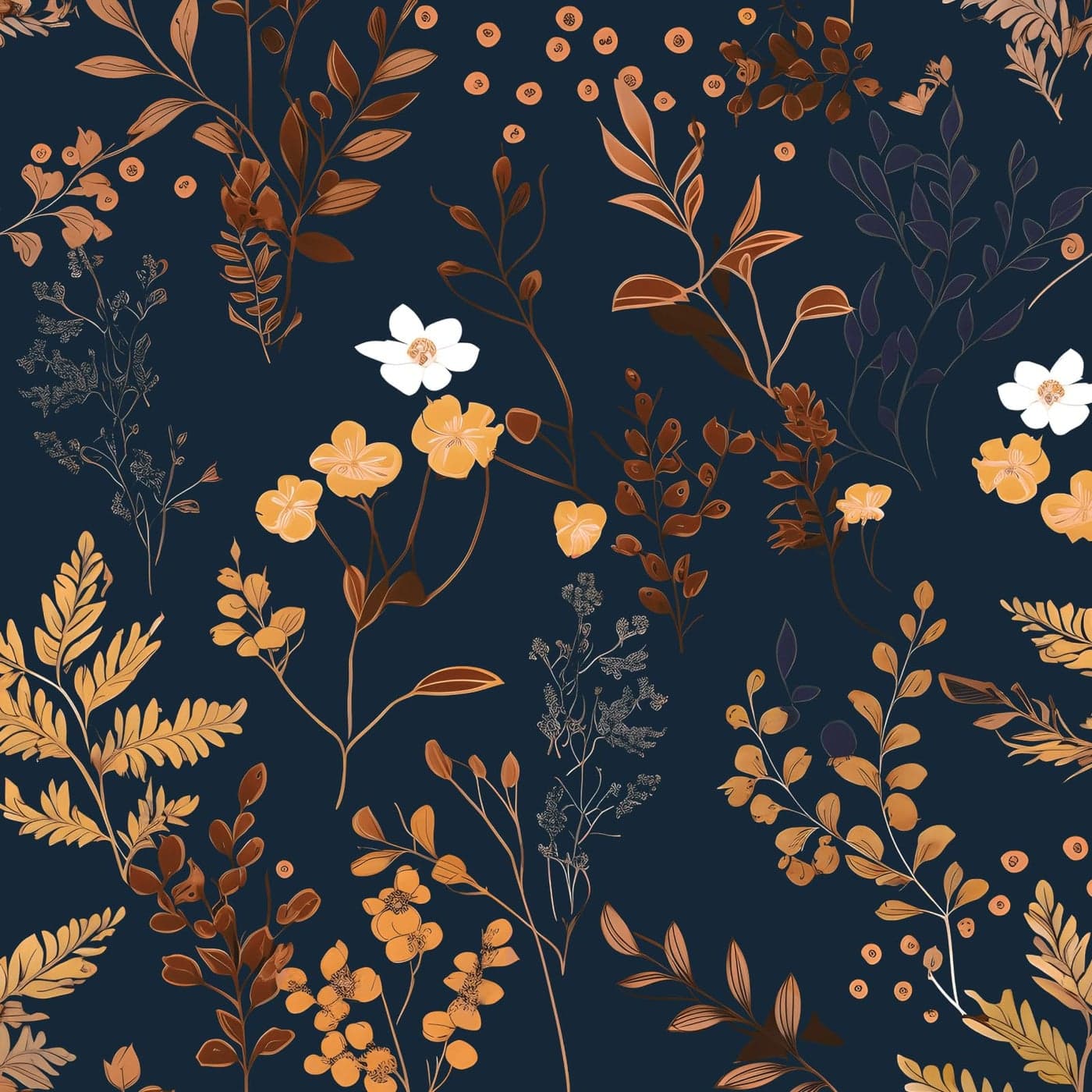 XRUIBZI Dark Blue Floral Wallpaper Peel and Stick Wallpaper Leaf Wallpapers Gold Leaf Contact Paper for Cabinets Waterproof Self Adhesive Wall Paper for Kitchen Countertop Wall 175 x 118