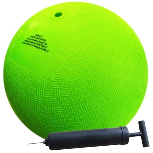 AppleRound 85 Inch Playground Ball with Air Pump Pack of 1 Ball with 1 Pump Official Size for Dodge Ball Handball Camps and Schools Green