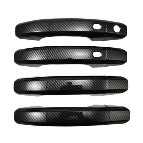 JSCARLIFE Door Handle Covers for 20192025 Chevy Silverado 2024 Colorado ABS Overlay with Smart Key Hole Scratch Protection Easy Installation Set of 4 Carbon Fiber