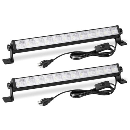 ZHPINGMX 2 Pack 24W LED Shop Light, Plug in Garage Light with 6.5FT Cord and On/Off Switch, 6000K 5400LM Work Shop Lighting for Garage Workshop Warehouse Factory Yard